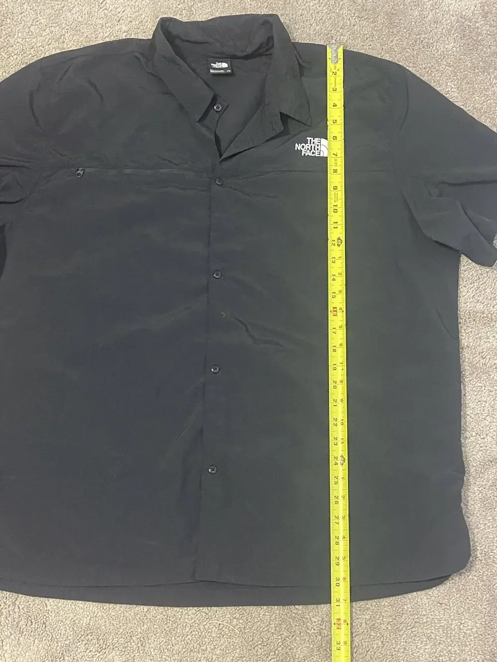 The North Face Shirt Mens 2XL Black Short Sleeve Button Front Outdoor Hiking